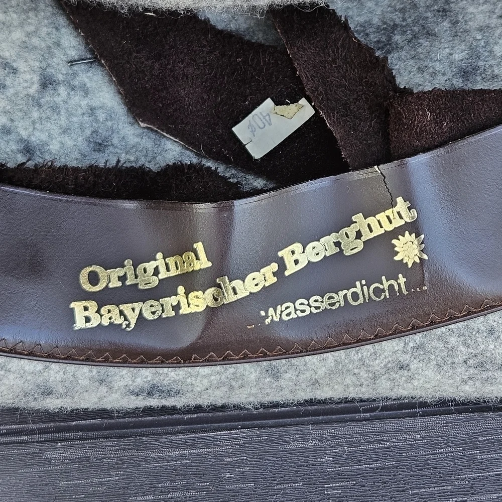 VTG German Bayerischer Berghut Walk Loden Hat Gray 5 Pins Oktoberfest Lederhosen